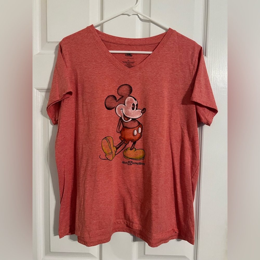 Disney Vintage-Style Mickey Mouse Red V-Neck Tee